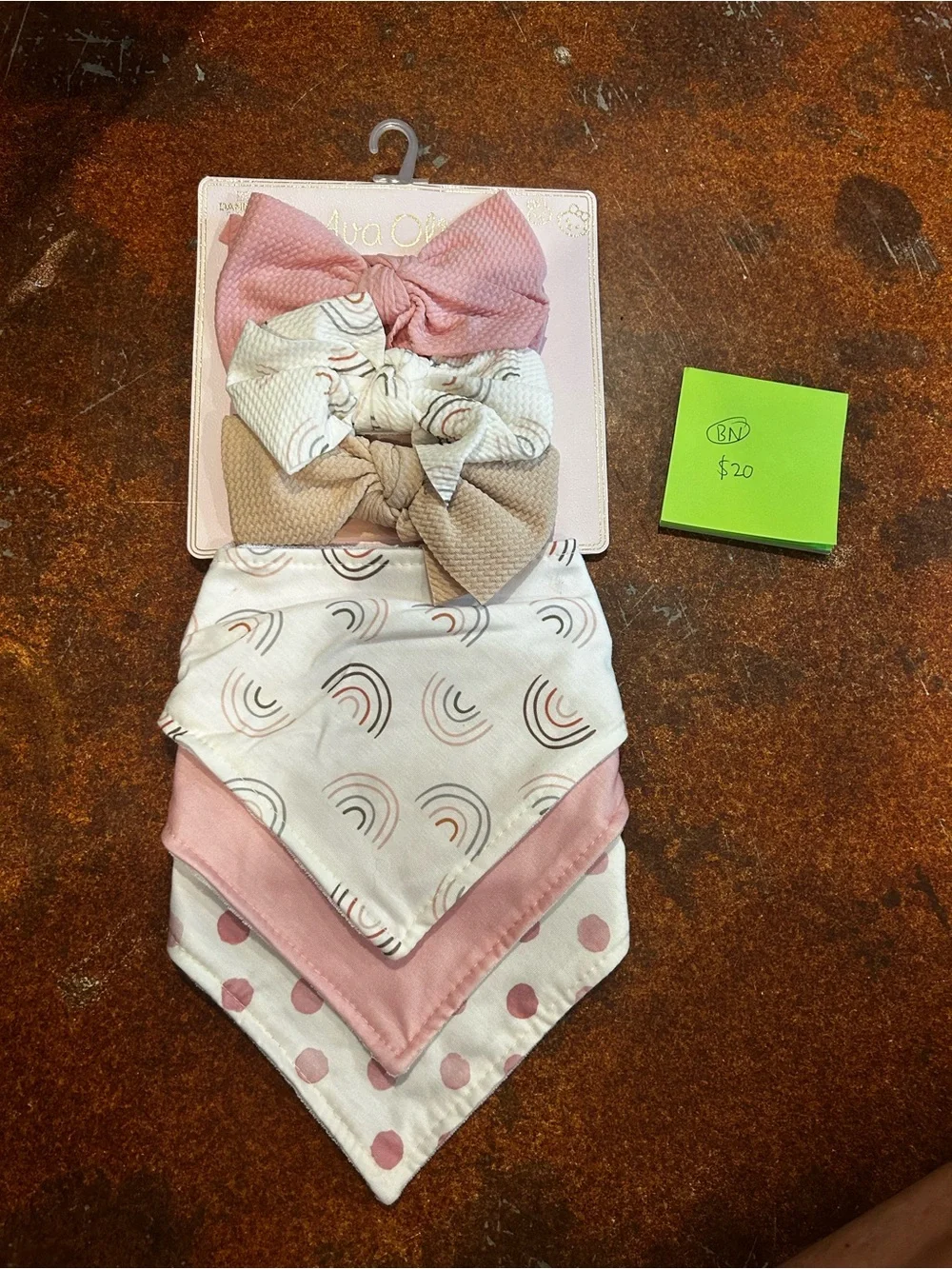 Kids Bow Headband & Bibb 3 PCS Set